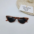 Retro hip hop cat eye sunglasses in leopard print with dark grey lenses for women - Leopard Print