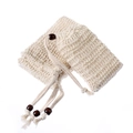 Mesh Soap Bag with Dark Coffee Wood Bead