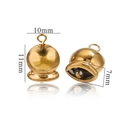 Pendentif cloche en acier inoxydable doré, dimensions 10 mm de large et 11 mm de haut - Or Brillant