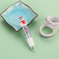 Christmas snowman 4-color ballpoint pen with multi-color ink and cartoon character top - Christmas Series 9-Snowman