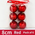 Set of 6 / 8cm Red
