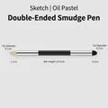 Professional double-ended charcoal blender pen for sketching and oil pastel blending - S / Silver Black