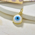 Goldener Evil Eye Anhänger mit blauer und weißer Emaille für DIY-Halsketten - Nur Anhänger-Hellblau