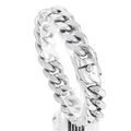 Bracciale a catena cubana pesante in acciaio inossidabile argento con finitura lucida - Bracciale / Nero
