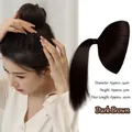 Brownish black fishtail braid headband wig for natural hair volume and high top lift - Hair Root Padding Invisibility Clip / Calico