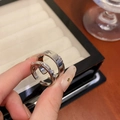 Exquisite silver heart zircon open rings with delicate star patterns for women - J830 Silver/Star Set