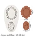 Stampo in silicone con cornice vintage e rilievo cameo per decorazioni di torte - Stile 1 (15-402) / Grigio