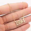 Detail view of a 1994 gold-plated stainless steel year pendant with a sleek link chain - 1994 / Gold