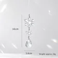 Clear acrylic snowflake pendant with teardrop crystal and white string, 16cm height - Large Snowflake String
