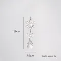 Clear acrylic snowflake pendant with teardrop crystal and white string, 16cm height - Large Snowflake String