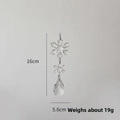 Colgante de copo de nieve acrílico transparente con gota de cristal y cordón, 16cm - Cadena de Copo de Nieve Grande