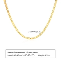3,2mm vergoldete Edelstahlhalskette für Damen mit verstellbarer Länge von 40-45 cm - Rolo-Kette / 3.2mm*40.5cm