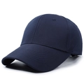 Navy blue quick-dry baseball cap featuring laser-cut breathable side mesh panels - Adjustable / Navy Blue