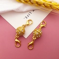 Golden magnetic lobster clasp connectors with rhinestone balls for DIY bracelet making - Gold Full Rhinestone Ball Magnetic Clasp / 10x43mm