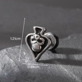 Polished silver spade stud earring for men with 1.21cm by 0.99cm dimensions - Polished Spade Style (S190)