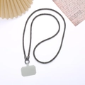 6mm crossbody phone lanyard in black rhinestone mesh with dark metal ring and pad - Gray