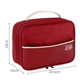 Red 3C digital cable organizer bag in large size with Great print 18x10x24.5cm - Single Layer Wine Red