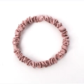 Pink 19mm mulberry silk scrunchie with soft pleated texture and elegant satin sheen - 1cm/19 Momme / Lotus Pink