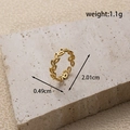 Adjustable golden hollow leaf ring in titanium steel with measurements and specifications - Hollow Leaf Open Ring
