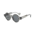 Occhiali da sole tondi steampunk grigio traslucido con lenti grigio scuro - Montatura Grigia Lenti Grigie