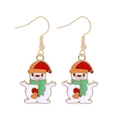Christmas snowman drop earrings featuring white enamel and vibrant holiday accents - Cartoon Snowman
