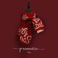 Red Christmas knitted scarf with Merry Christmas text and white snowflake patterns - Antler English Print