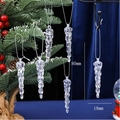 Clear acrylic Christmas icicle ornament with scales and silver string, height 80mm - Scaled Icicle Cone (HQZX12)