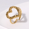 Gold Heart Hammered Style (JR306)