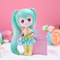Cute Miku-style bunny desk lamp pen holder featuring a girl with green pigtails and guitar - Guitar Girl Pen Holder (2021-11 Guitar Girl)