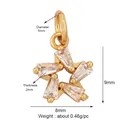 Gold star pendant with rectangular cubic zirconia stones measuring 9x8mm for jewelry - Gold/Pentagram