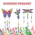 DIY diamond art kit with butterfly, hummingbird and dragonfly crystal pendants - DZ-46 Insect 3-Piece Set