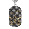 Titanium steel Libra zodiac pendant necklace featuring a two-tone gold and silver finish - Libra