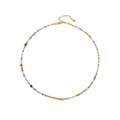 Handmade beaded necklace with natural colorful stones and adjustable gold clasp closure - Natural Beaded Necklace