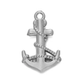 Polished silver stainless steel anchor pendant with intricate rope detail for DIY jewelry - Steel 568# Anchor / 15*23.5mm