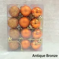 24-piece 3cm bronze Christmas balls set with matte, glitter and glossy finishes - 3cm Square Box / Bronze