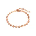 Pulsera de cadena de discos de acero de titanio oro rosa con cierre ajustable - Oro rosa
