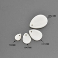 Detail view of teardrop natural shell pendants showing 7x10mm to 16x24mm sizing options - 7*10MM Drop