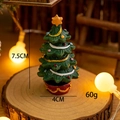 Miniature resin Christmas tree figurine with colorful dots and star topper, 7.5cm height - No.16 Colorful Dotted Christmas Tree