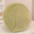 Soft plush tennis ball pillow with realistic fuzzy green texture and white stitching details - Tennis Ball Pillow