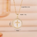 Collana con croce placcata in oro con aureola di zirconi e inserto in madreperla - Stile Croce in Madreperla Tondo (Oro 2658)
