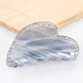 Pince à cheveux 8cm en forme de cœur bleu marbré translucide avec strass scintillants - Bleu Baie