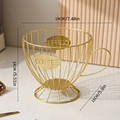 Golden iron coffee pod holder in creative cup shape with decorative coffee metal plate - Coffee Cup with Letters & Inner Box - Gold