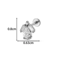 Piercing-Ohrstecker aus Titanstahl mit tropfenförmigen und rechteckigen Zirkonia - 7# Geometrischer Dreistein-Stil (2623-7# Silber)
