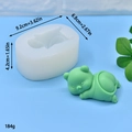 Detalle del molde de silicona de panda con medidas y peso de 184g para jabón artesanal - Panda