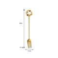 Golden stainless steel Christmas fork featuring a festive wreath handle design 15cm - 304 Gold Fork - Wreath