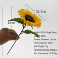 Realistic artificial sunflower stem model H128 with 12.5cm flower head for home decor - H128 Short (28cm/12.5cm Diameter)