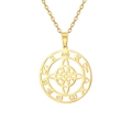 Collier en acier inoxydable doré avec pendentif nœud de sorcière et runes nordiques - Or Noeud de Sorcière Lune
