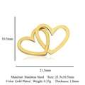 Intertwined gold heart connectors made of stainless steel with dimensions 21.5x10.5mm - Gold Interlocking Hearts (5Pcs/Pack)