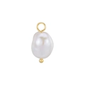 Baroque pearl pendant with gold metallic loop for DIY jewelry making S925 silver - A0004-Baroque Pearl / Gold
