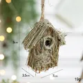 Mini nichoir décoratif en paille tressée avec cordelette, hauteur 8cm, style naturel - Style E